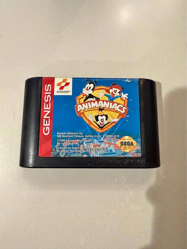 Animaniacs Sega Genesis Game Cartridge Tested Authentic Konami 1