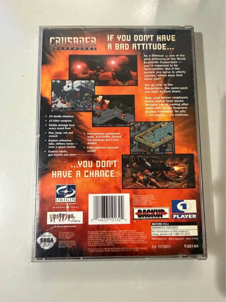 Crusader: No Remorse CIB Sega Saturn Complete Tested Longbox - photo 2