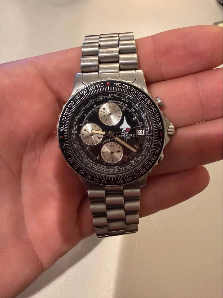 Vintage 90s Chase Durer Pilot Commander X Chronograph Watch 40mm - photo 4