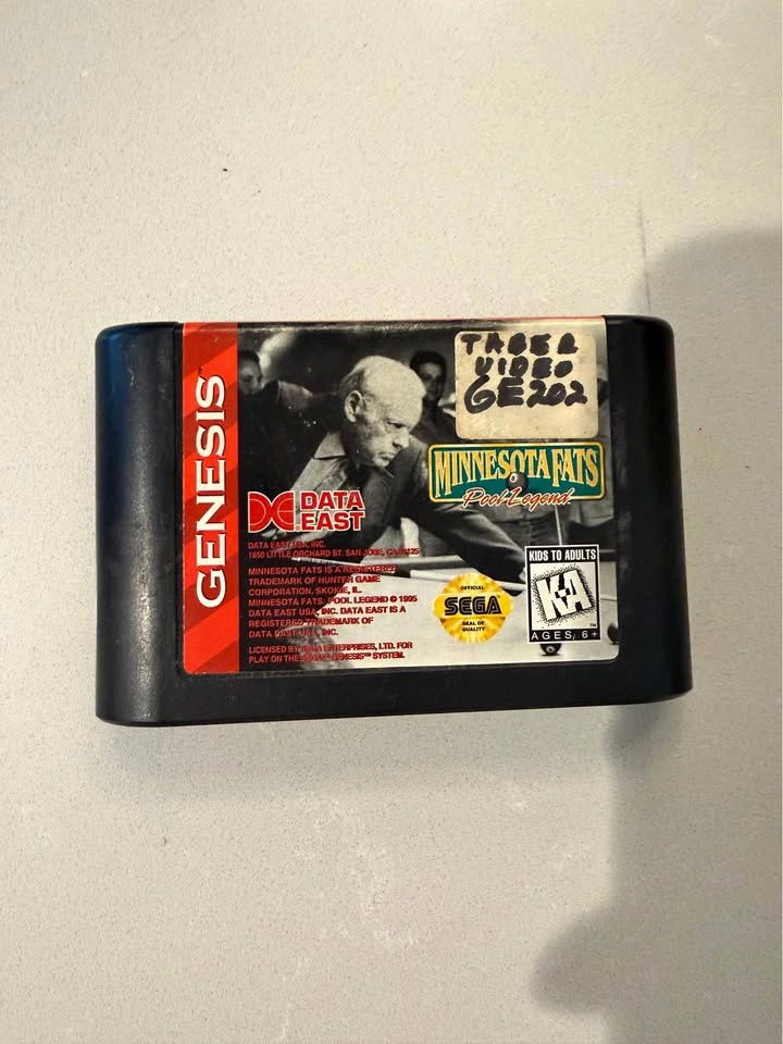 Minnesota Fats Pool Legend Sega Genesis Cartridge
