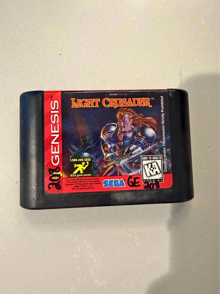 Light Crusader Sega Genesis Authentic Cartridge RPG Action Game