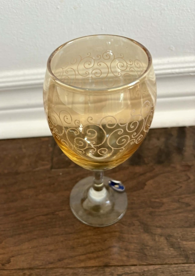 Etched Hand-Made Wine Glasses Italy - photo 3