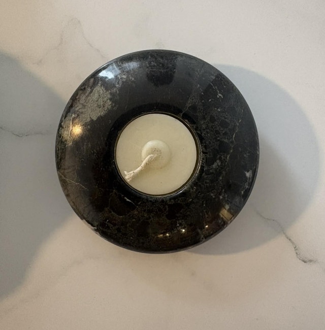 Onyx Stone Disk Tealight Candle Holder