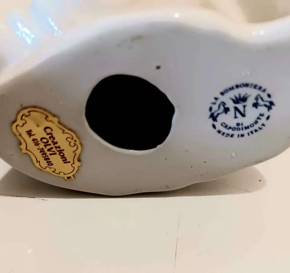 Vtg.Italian Capodimonte Hand Crafted Porcelain Pair of Ballerina image indicator(6)