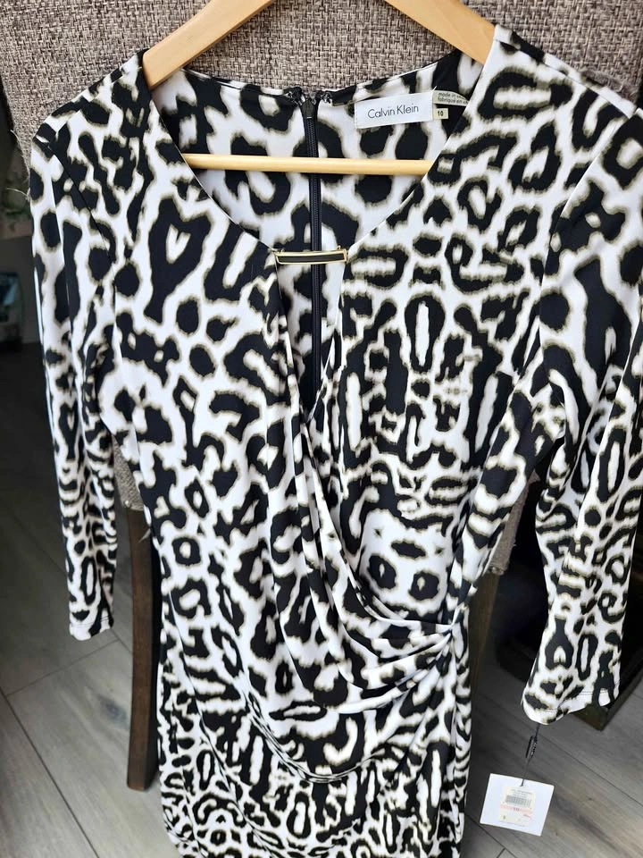 Calvin Klein Animal Print Dress - Size 10
