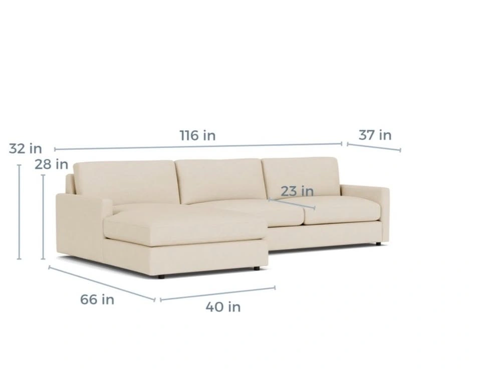 Room & Board Linger Sectional Sofa with Chaise – Oatmeal - photo 2