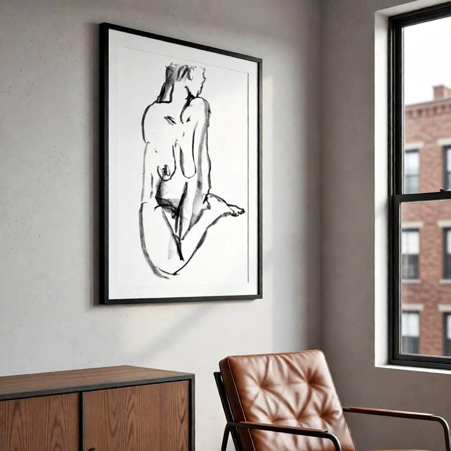 Charcoal Figure Drawing - Original - Wall Art - 18x24” - photo 2