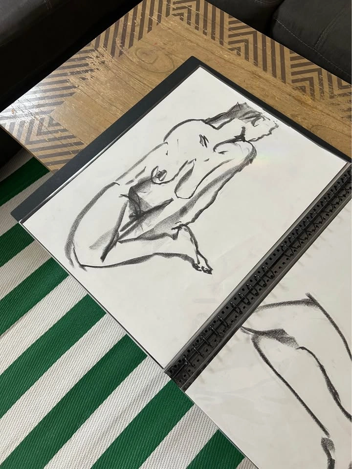 Charcoal Figure Drawing - Original - Wall Art - 18x24”