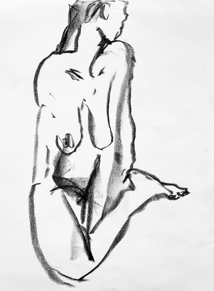 Charcoal Figure Drawing - Original - Wall Art - 18x24” - photo 4
