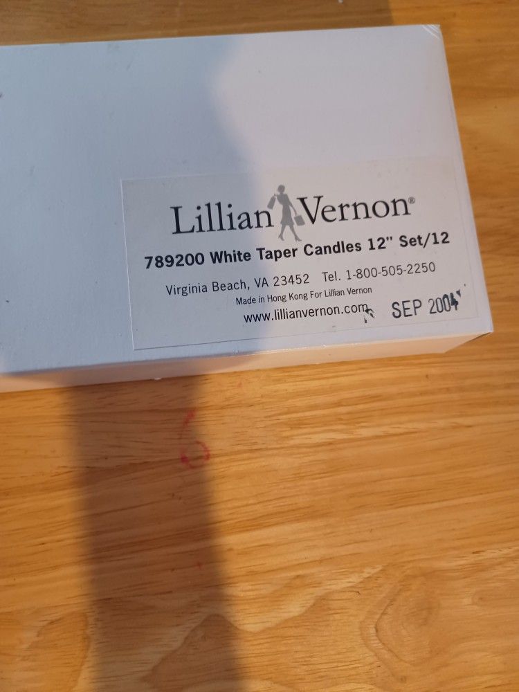 Twelve White 12" Lillian Vernon Taper Candles - photo 2