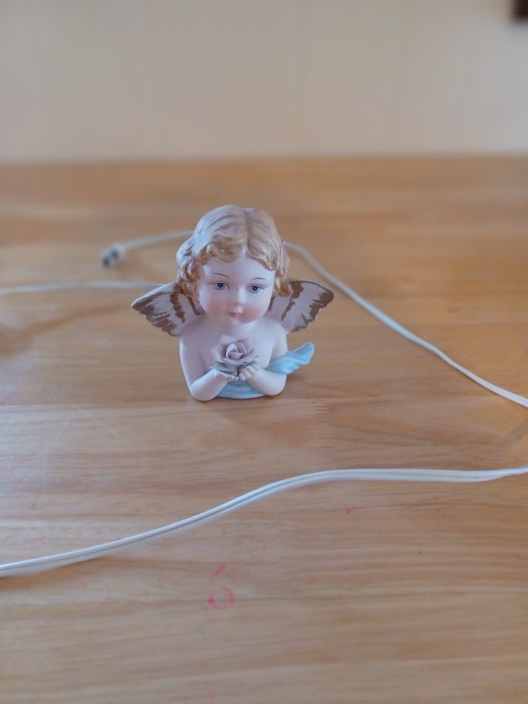 Lighted Ceramic Angel Figurine Night Light