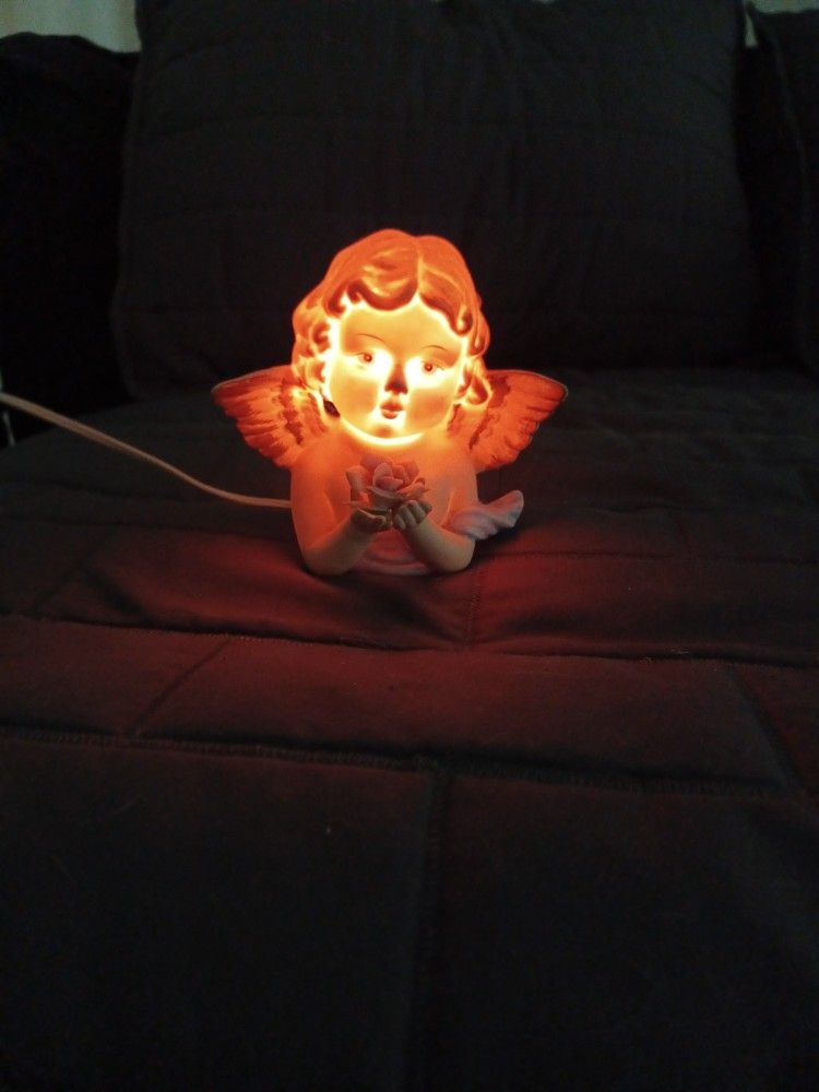 Lighted Ceramic Angel Figurine Night Light - photo 3