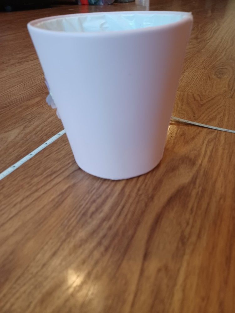 Pink Vinyl Floral Design Planter Pot - photo 4