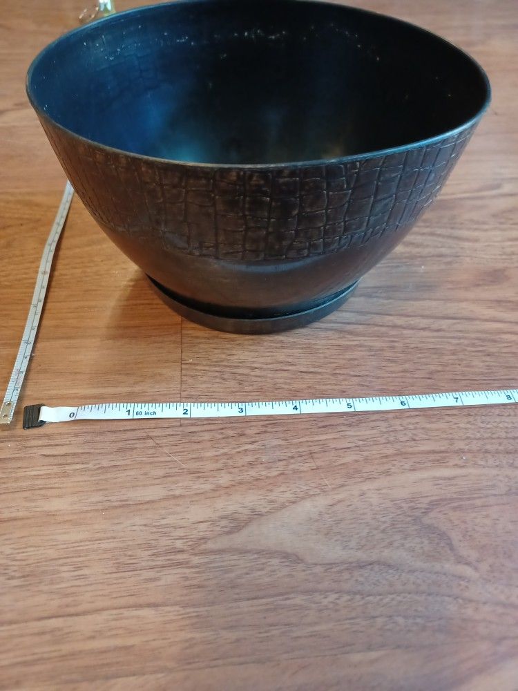 Black With Gold Speckled Decorative Plastic Planter Pot