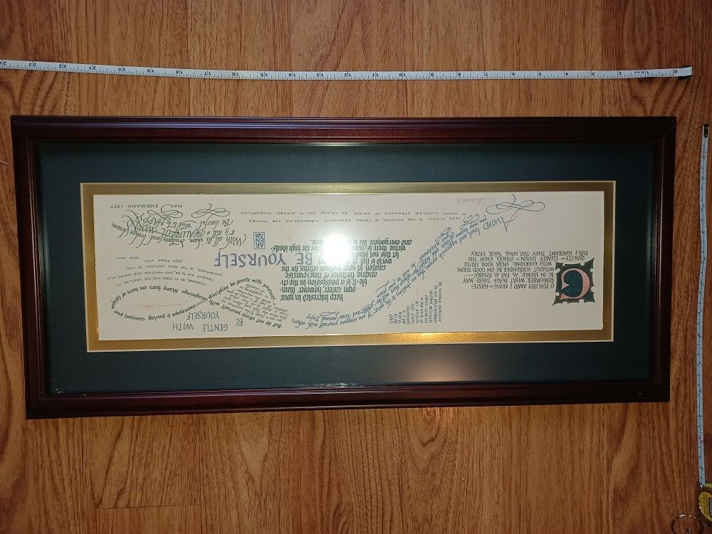 Signed Max Ehrmann Framed Irish Print Art - photo 2