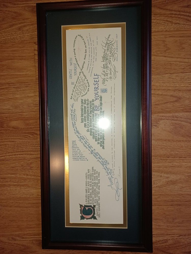 Signed Max Ehrmann Framed Irish Print Art - photo 5