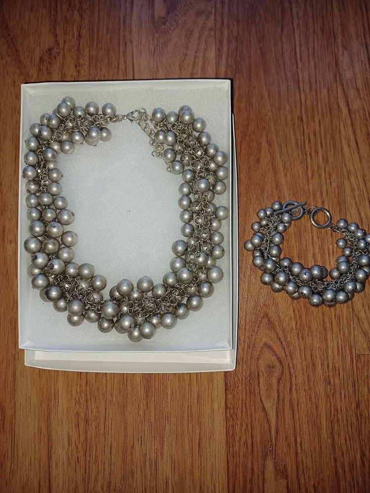 Silver Colored Necklace & Bracelet - photo 2