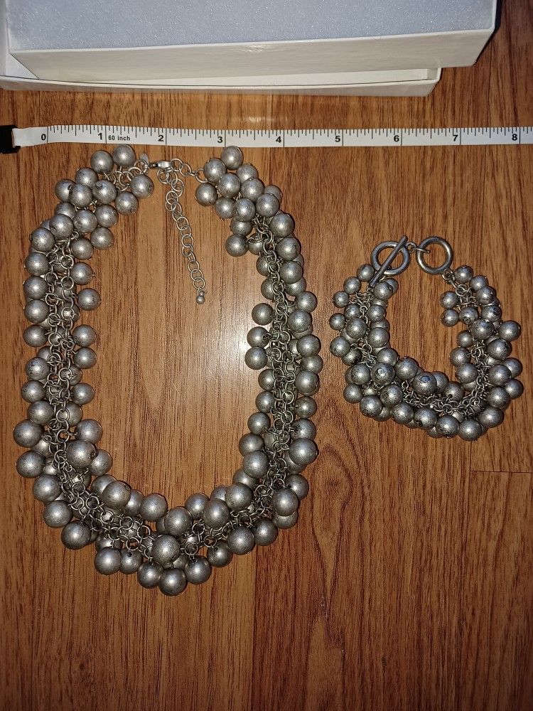 Silver Colored Necklace & Bracelet - photo 3