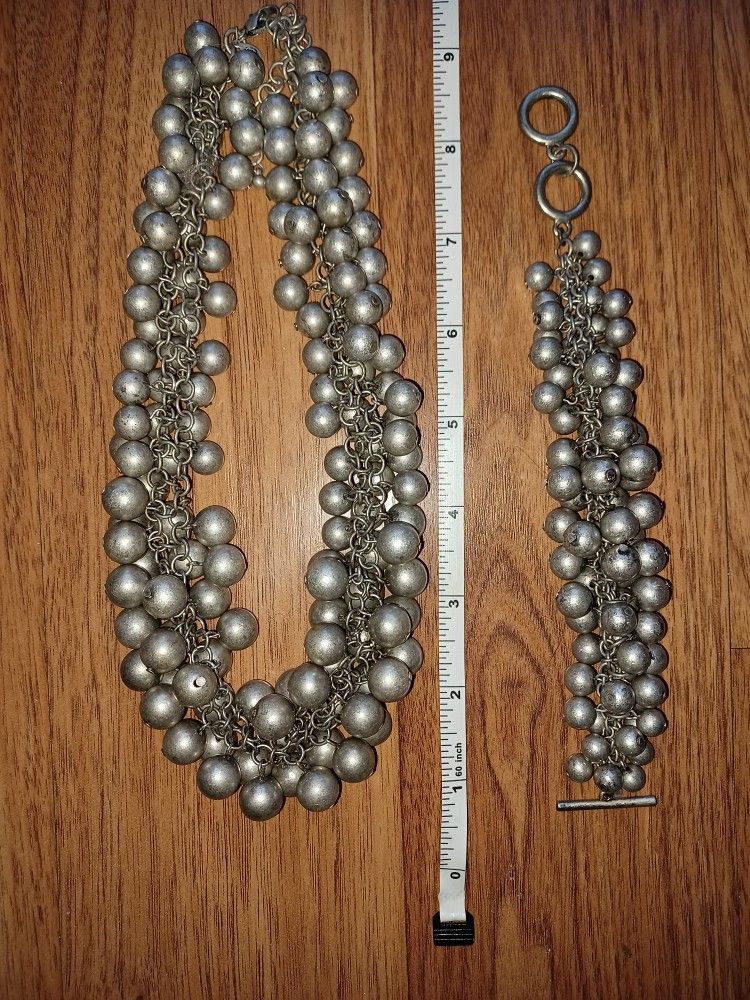 Silver Colored Necklace & Bracelet - photo 4