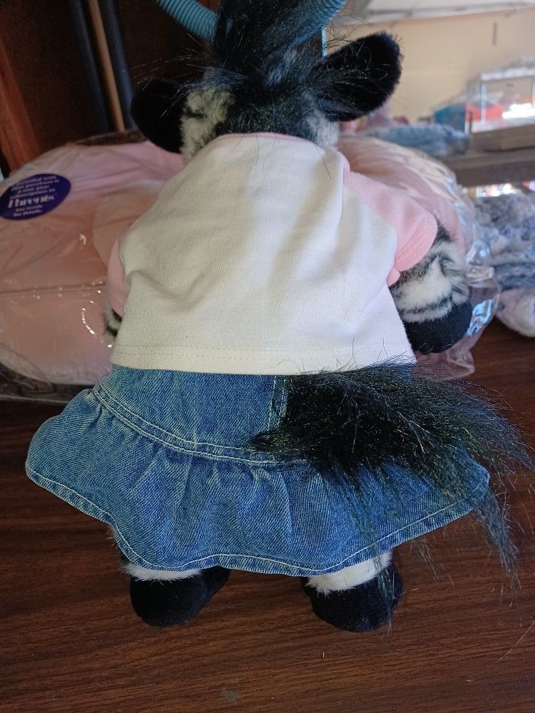 Plush Zebra In BABW White Sox Jersey And Jean Skirt - photo 2