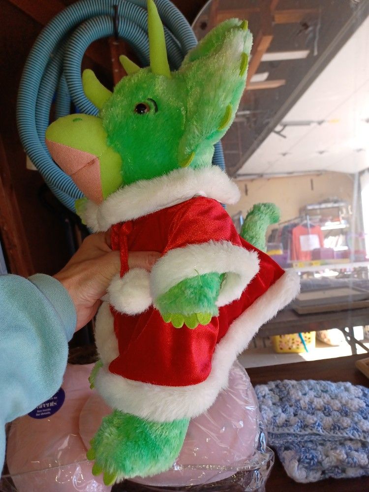Plush Dinosaur In BABW Christmas Outfit - photo 4