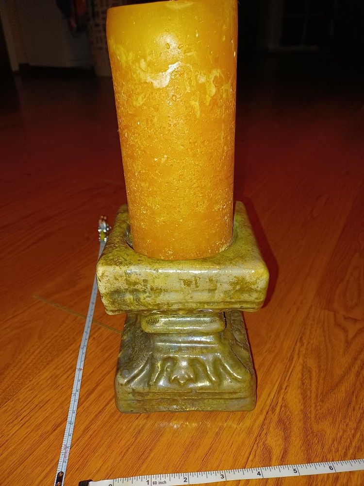Evans Designs brand Vintage Pillar Candle Holder And Matching Ca - photo 5