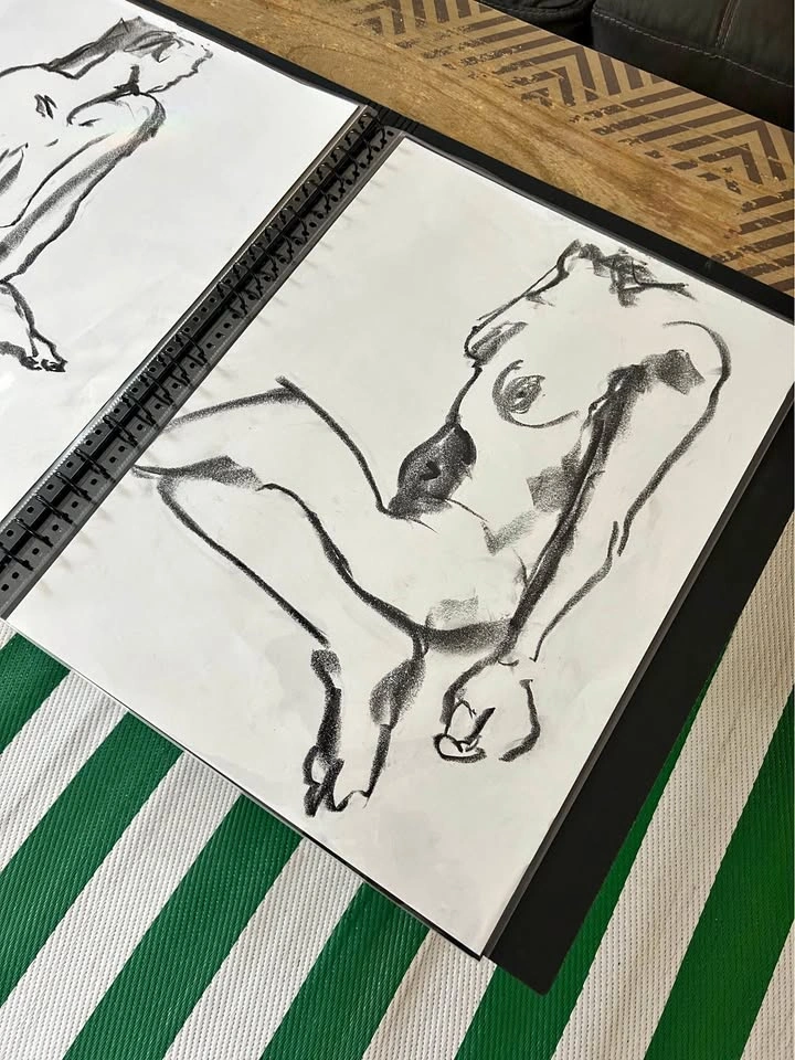 Charcoal Figure Drawing - Original - Wall Art - 18x24”
