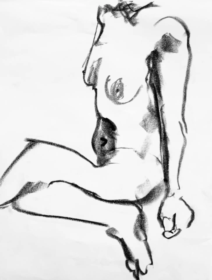 Charcoal Figure Drawing - Original - Wall Art - 18x24” - photo 4