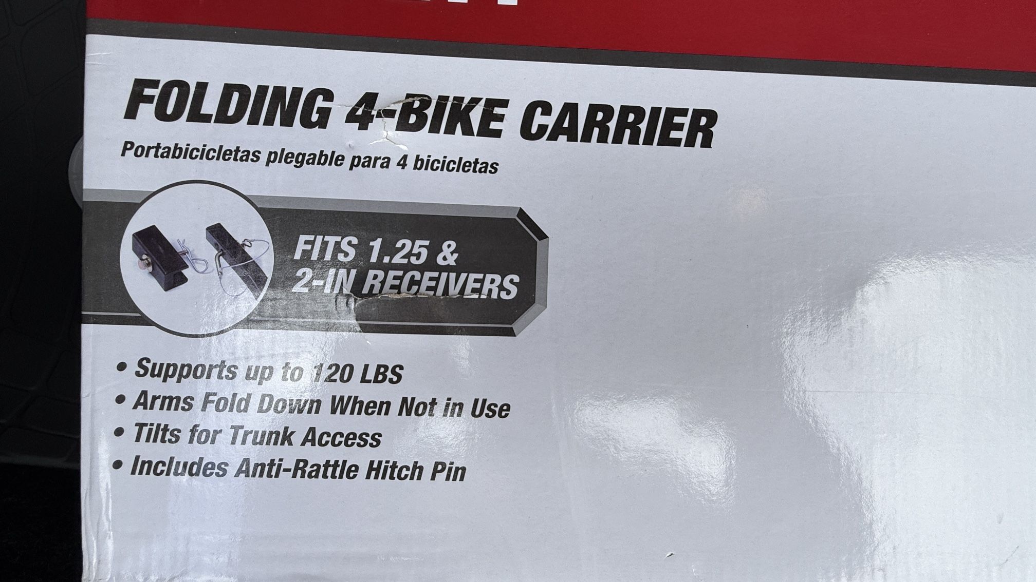 Hyper Tough 120lb Hitch-Mounted Folding 4-Bike Carrier - photo 2