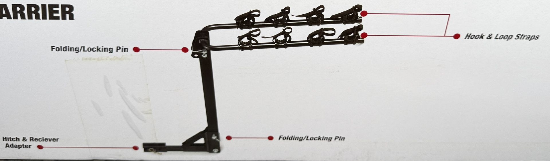 Hyper Tough 120lb Hitch-Mounted Folding 4-Bike Carrier - photo 3