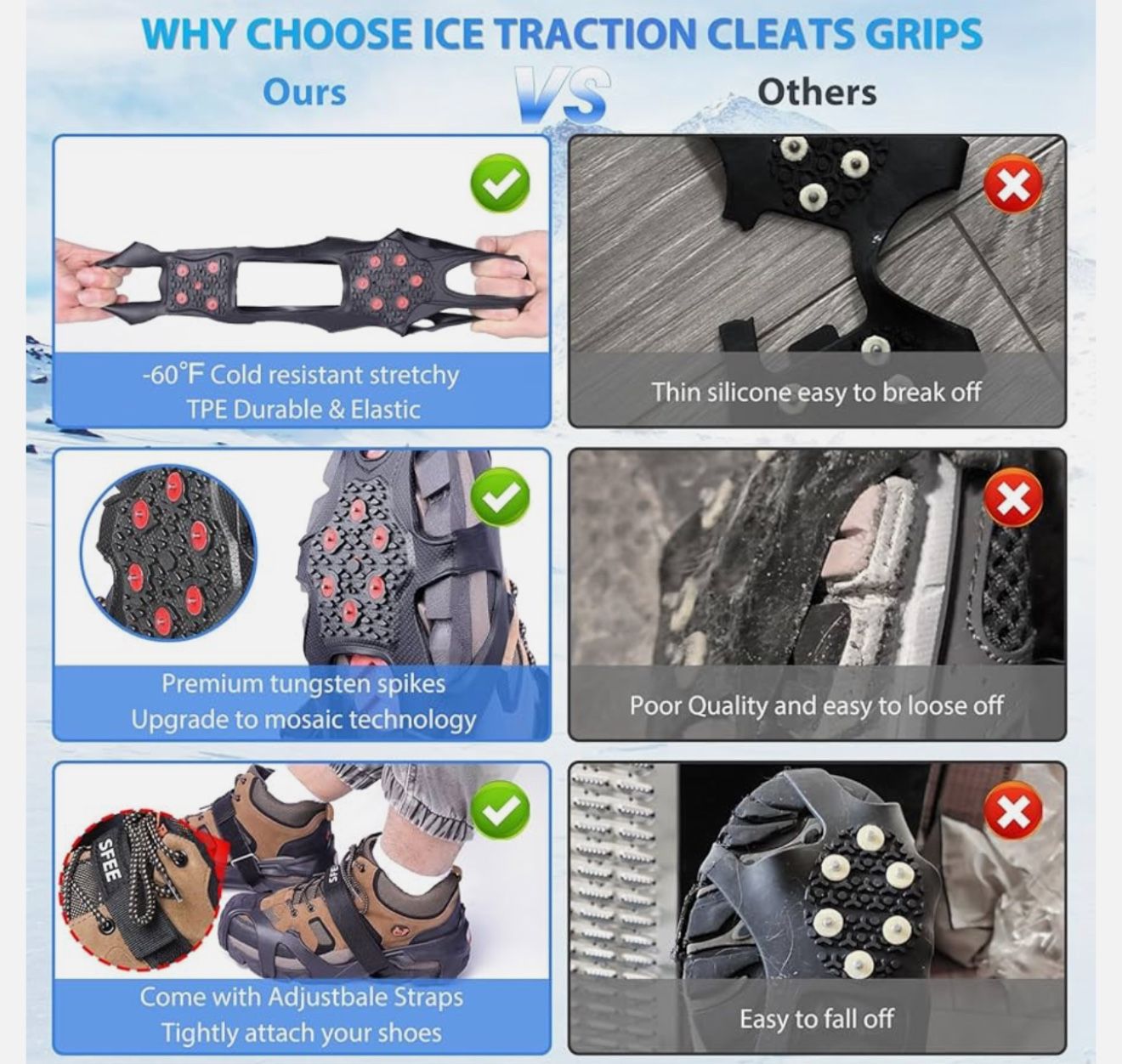 Stay Safe From Slippery Ice Shoe/boot Cleats - photo 3