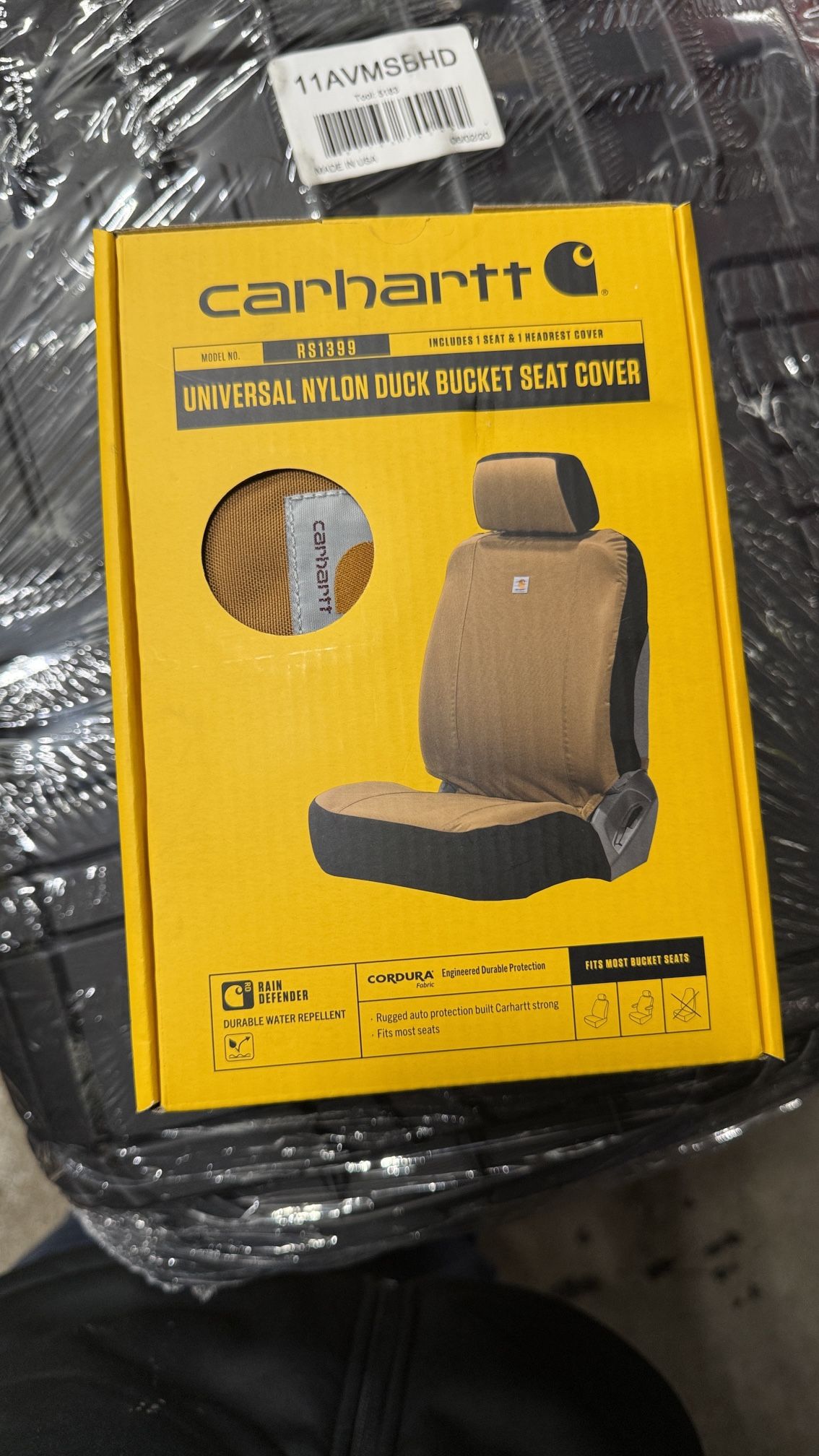 Carhartt Signature Auto Seat Cover: Brown, Nylon, Universal