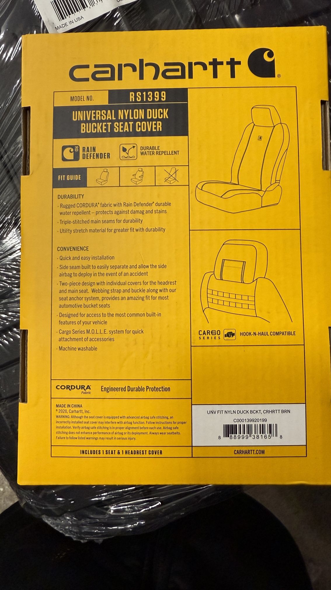 Carhartt Signature Auto Seat Cover: Brown, Nylon, Universal - photo 2