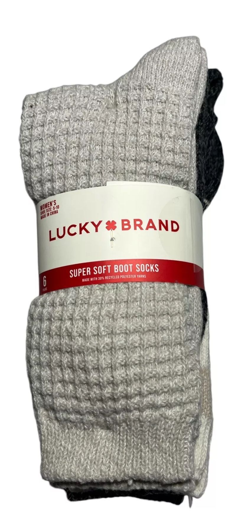 Lucky Brand Women's Socks 5-10 6 Pairs Textured Black & Cream - photo 2