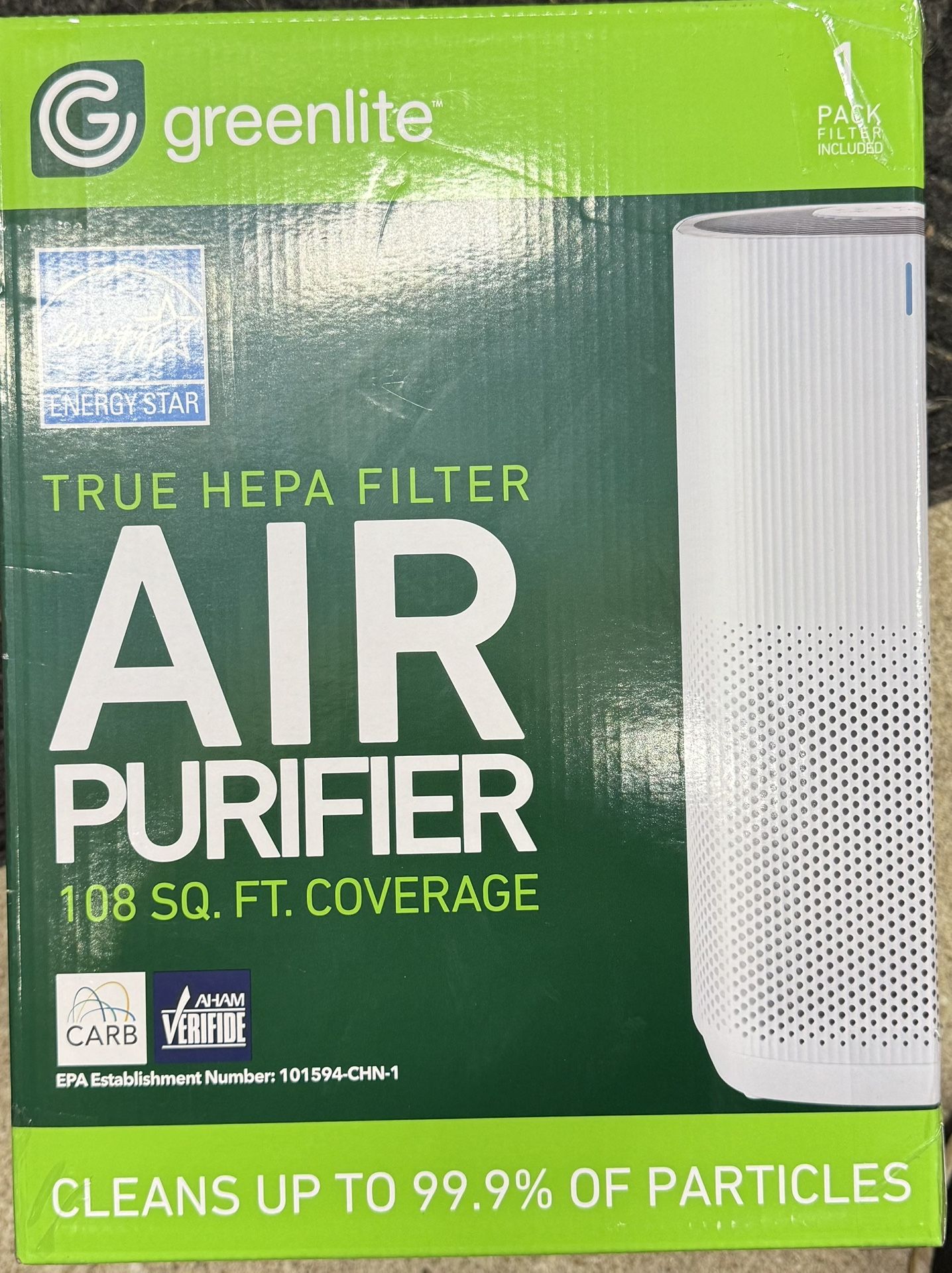 TRUE HEPA FILTER AIR PURIFIER 108 SQ. FT. COVERAGE