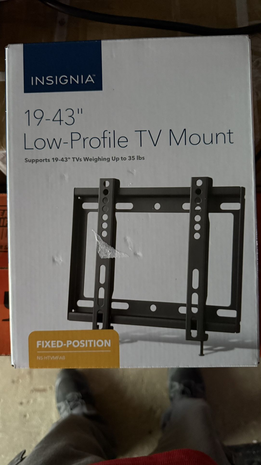 19-43 Low Profile Fixed Tv Mount New