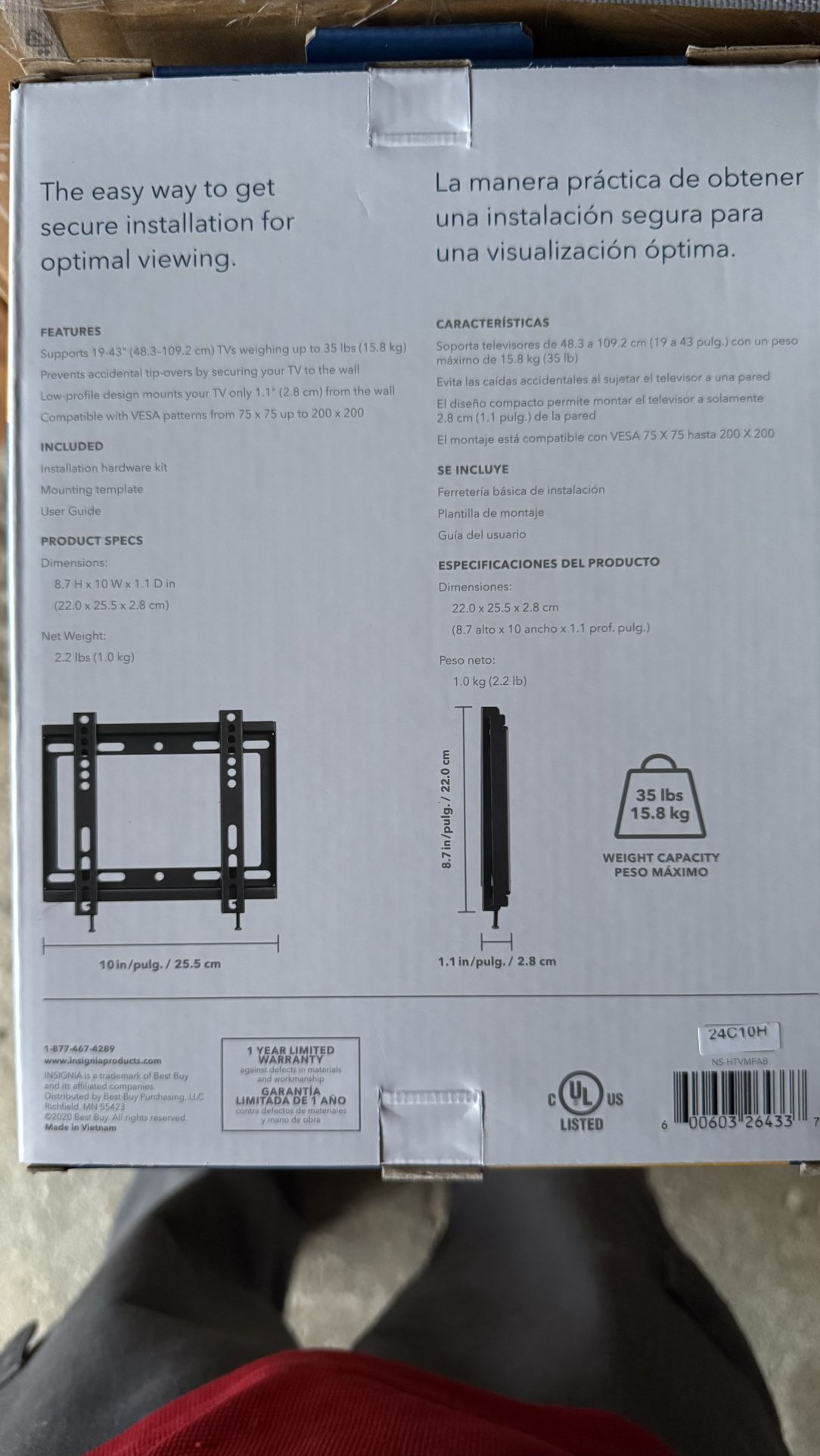 19-43 Low Profile Fixed Tv Mount New - photo 2