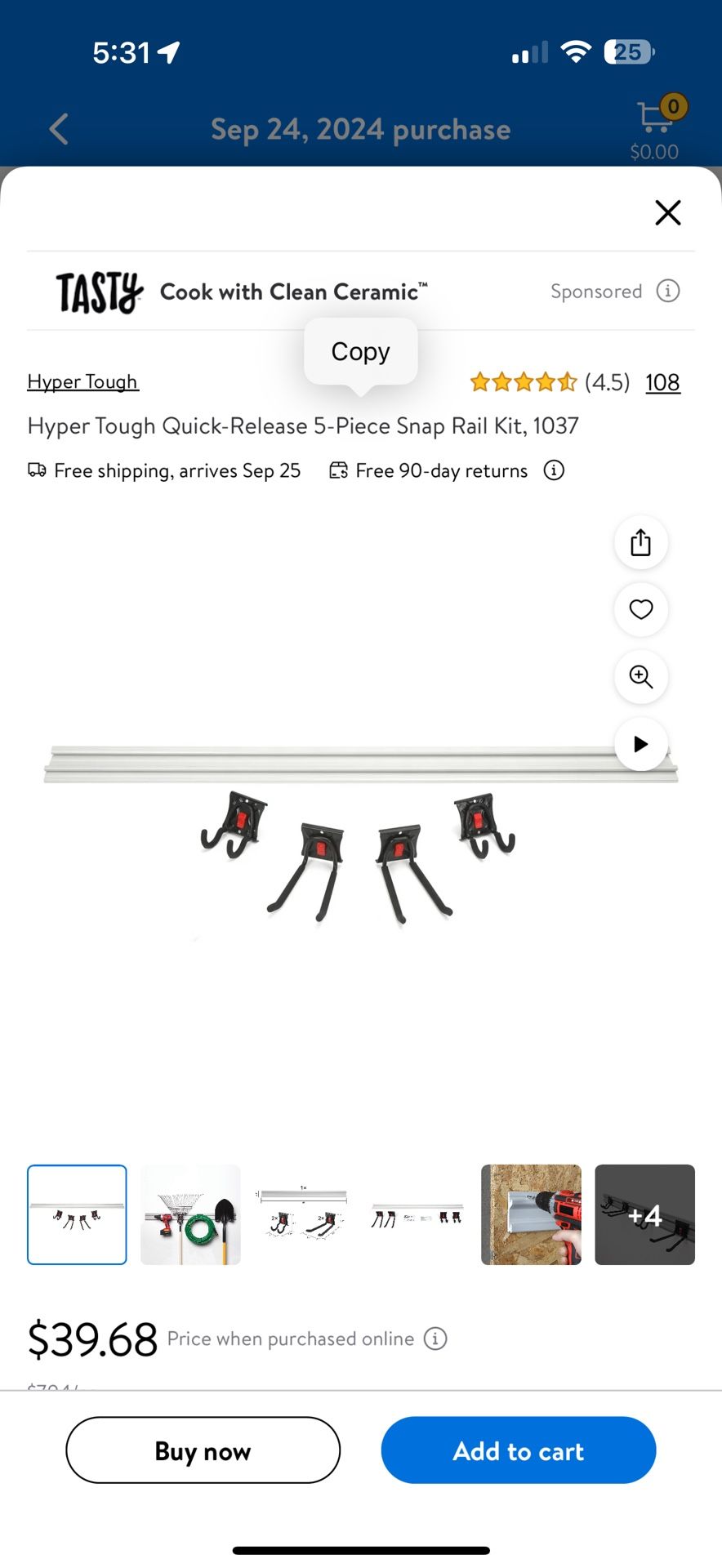 Hyper Tough Quick-Release 5-Piece Snap Rail Kit - photo 2