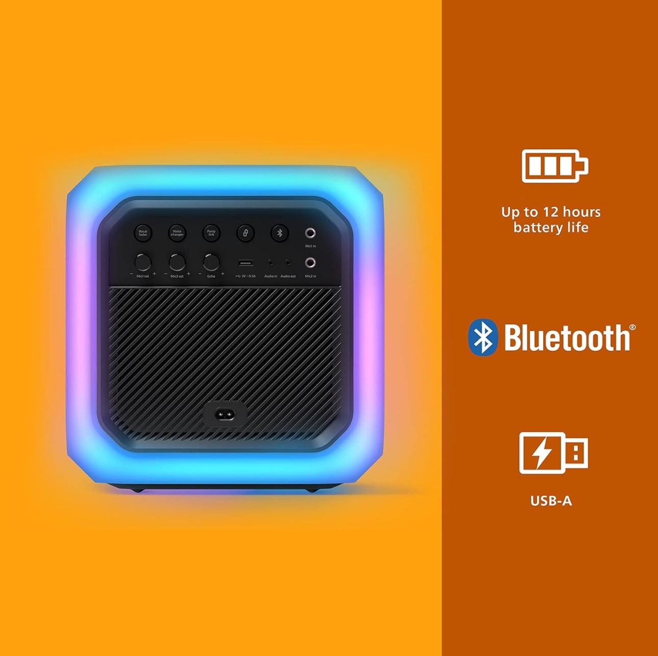 Philips X7207 Wireless Bluetooth Party Cube Speaker - photo 3