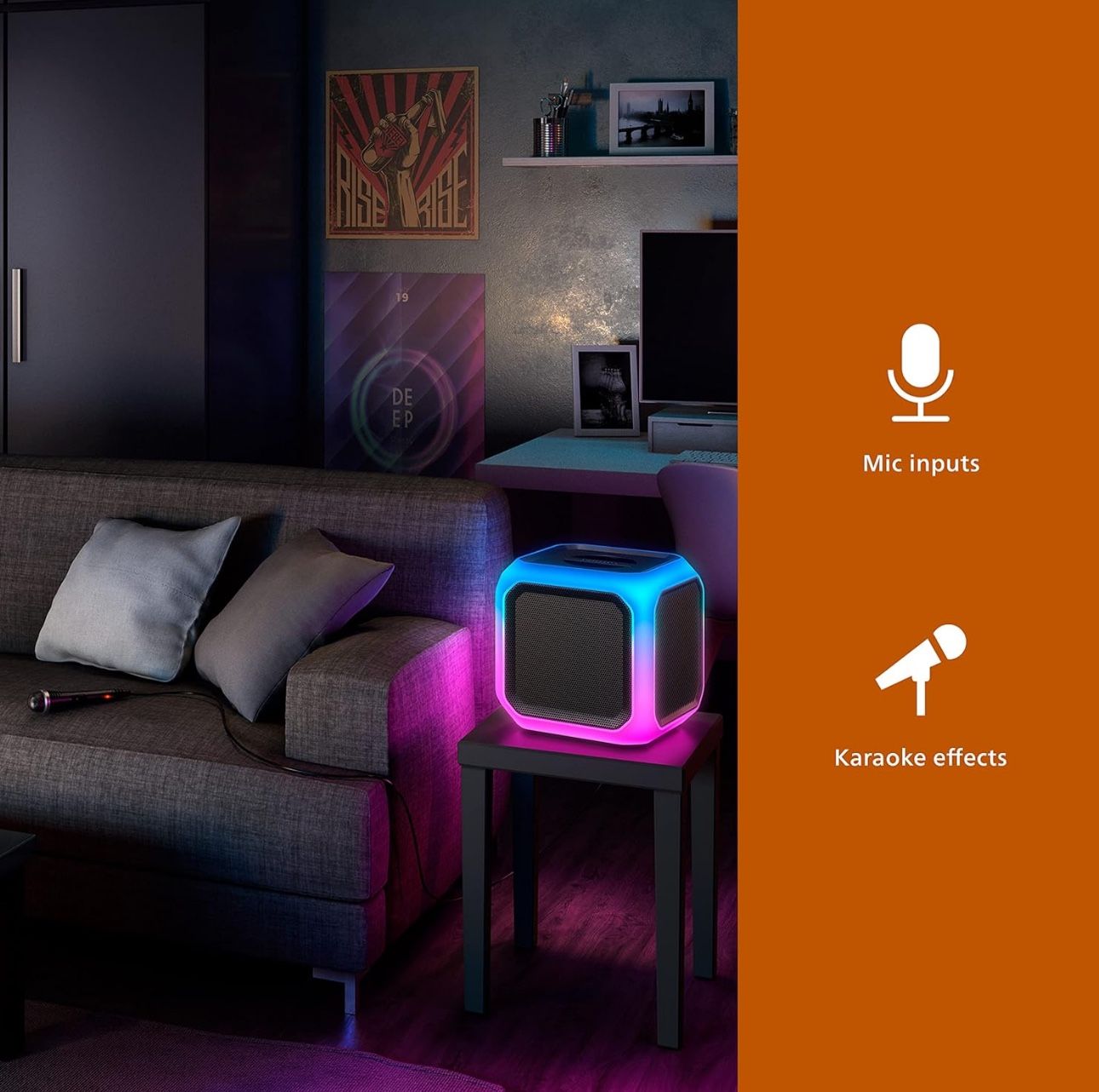 Philips X7207 Wireless Bluetooth Party Cube Speaker - photo 4