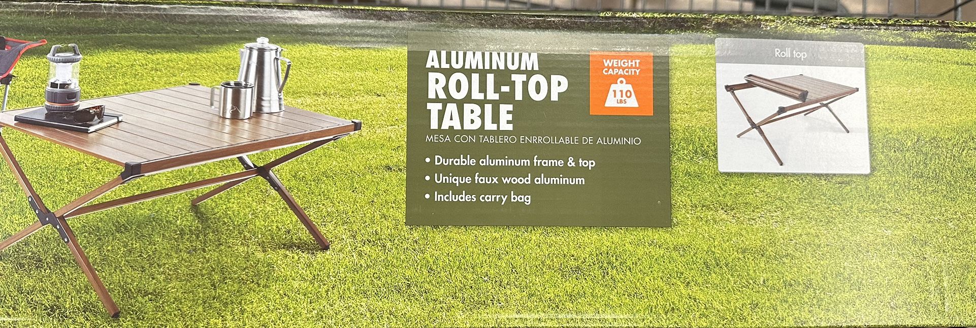 Aluminum Roll-Top Camping Table