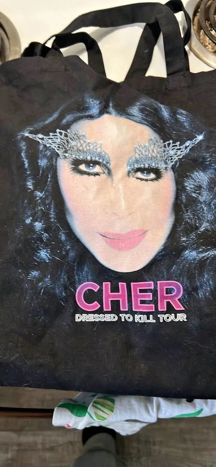 Cher Dressed to Kill bag, towel and mug