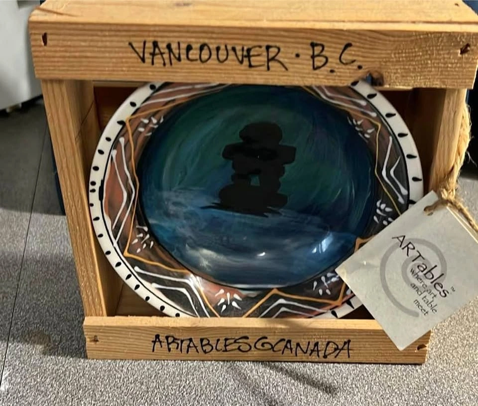 Vancouver BC designer plate. Inukshuk of the North.