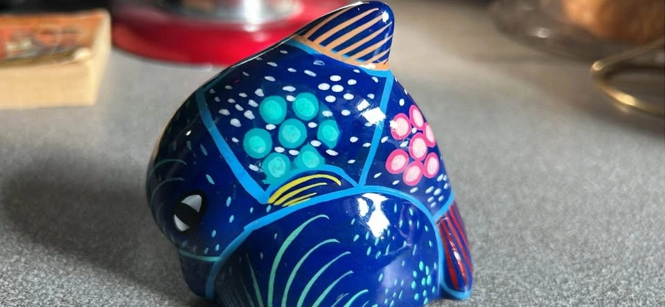 Talavera Mexican Terra Cotta Red Ware Porpoise Dolphin Figure - photo 2
