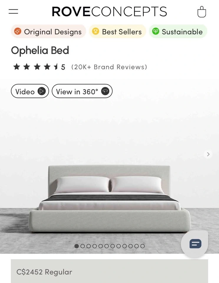 King Size Rove Concepts Ophelia Bed + Tempur-Pedic Mattress - photo 4