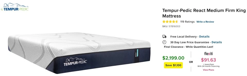 King Size Rove Concepts Ophelia Bed + Tempur-Pedic Mattress - photo 5