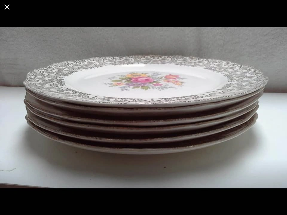Set of 6 plates 22k gold rim - photo 3
