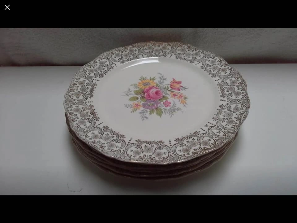 Set of 6 plates 22k gold rim - photo 4