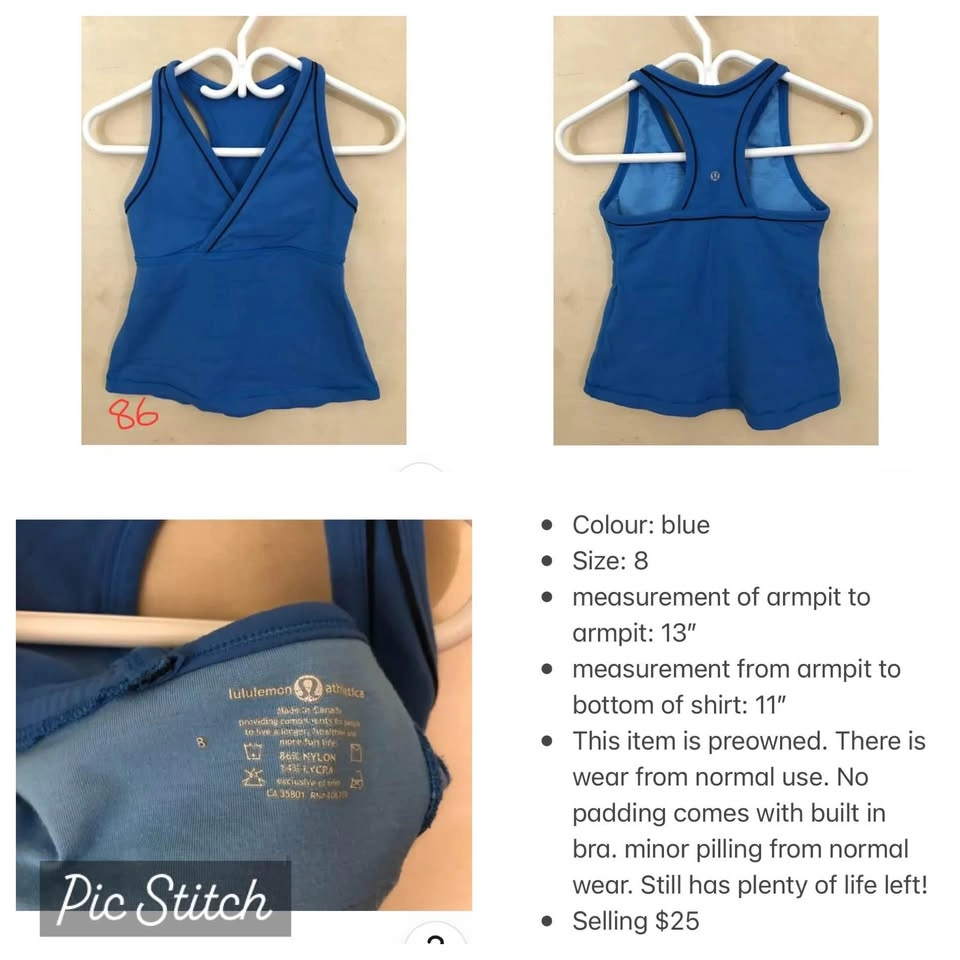 Lululemon blue tank top size 8 - photo 4