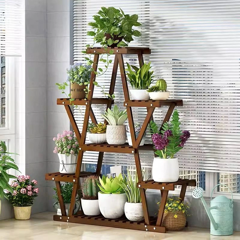 New In Box Multi-Layer Bamboo Plant Floor Stand